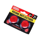 2x Adhesive Reflectors Round Automative  3cm x 3.3cm - Red