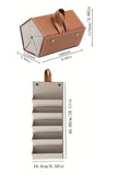 Sunglasses Storage Organizer 5 Slot Eyeglasses Holder Foldable Travel Case Beige