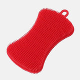 4x Home Kitchen Silicone Scrubber Sponge Brush Dish Pot Pan Washing Cleaning