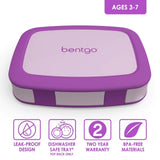 Bentgo Kids Lunch Box With Compartment Bento-Style Container Leak-Proof Purple