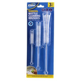 Pack with 3x Bottle Cleaning Brush Sets 3 Sizes Flexible Xtra Kleen Non Scratch