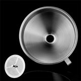 Stainless Steel Funnel Oil Liquid Funnel Metal Funnel Detachable Filter 13cm