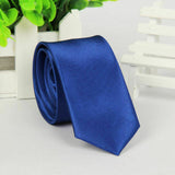 Mens Skinny Tie Plain Wedding Slim Necktie Formal Casual Narrow Party Blue