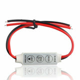 2x 12V Mini LED Strip Light Dimmer Controller with On Off Switch for 3528 5050