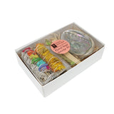 Floral Sage Kit Rainbow Yellow with Abalone Shell Yoga Meditation Spiritual Set