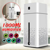 LED Cube Air Humidifier Aroma Diffuser Essential Oil Ultrasonic Purifier - White