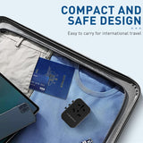 International Travel Adapter Universal Travel Plug 3-Port USB & Type-C Black