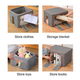Clothes Storage Box Organizer Oxford Cloth Bed Sheet Foldable - Grey 66L