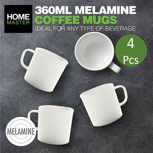 4 Pcs Melamine Mug White Lightweight Cup 360ml