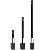 3x Screwdriver Extension Kit Quick Release 1/4 Hex Shank Holder Drill Bit Set