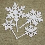 4pcs Snowflake Cake Toppers Acrylic Christmas Cupcake Decorations Party Decor