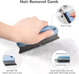 Pet Grooming Brush Cat Dog Long Short Hair Self Cleaning Slicker Shedding - Grey