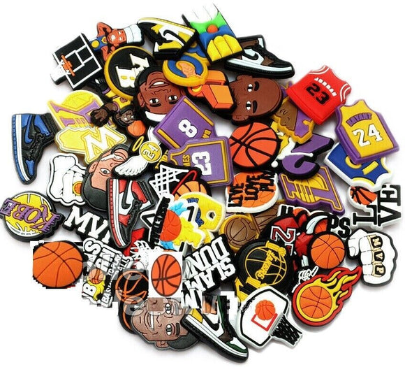 Mix 50Pcs Fashion Basketball Styles Cute Shoe Charms Decor For Croc And Jibbitz