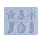 Christmas Snowflake Snowman Epoxy Resin Mold Pendants Ornaments Silicone Mould