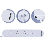 4 Outlet PowerBoard 2 USB With Surge Surge Protector PowerBoard Lead 1M