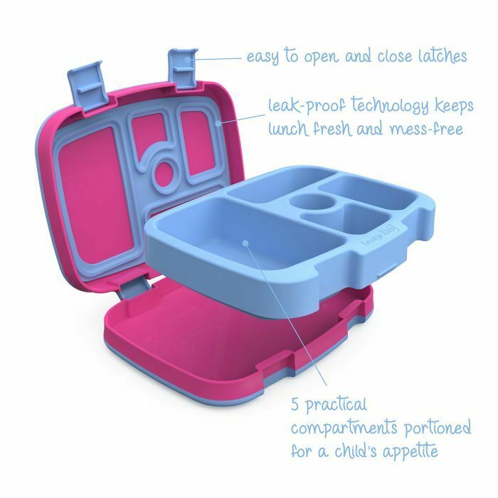 Bentgo Kids' Prints Leakproof, 5 Compartment Bento-Style Lunch Box -  Rainbows & Butterflies