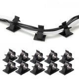 20pcs Adhesive Cord Management Cable Clips Black Wire Holder Organizer Clamp