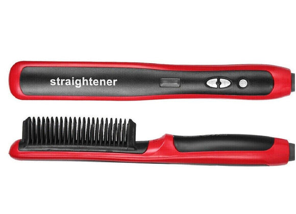 LCD Electric Quick Heated Beard Straightener Brush Hair Comb Curling Curler Show
