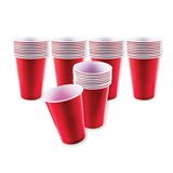 50PK Red Party Cups  Large Rim High Quality 450ml Super Value Pack - Red