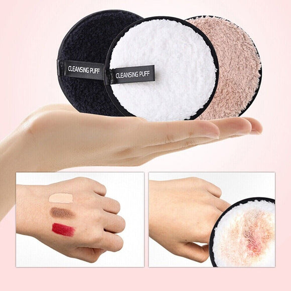 3pcs Microfiber Cloth Pads Makeup Remover Puff Face Cleansing Towel Reusable