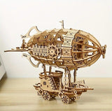 3D Wooden Puzzle Airship Three-dimensional Handmade DIY Wooden Gits Decor