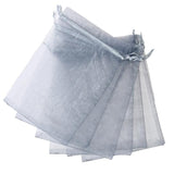 12x Organza Bags Multi-Purpose Pouch Gift Jewellery Wedding Bag- Silver 12x17 cm