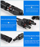 1 Pair Solar Y Connector Cable Plug Inline Solar PV Panel IP67 2 Connection