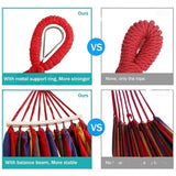 Double Hanging Hammock Outdoor Travel Beach Swinging Bed Camping - 320KG Red