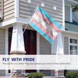 Large Transgender Flag Heavy Duty Polyester Durable - 90 X 150 CM - 3ft x 5ft