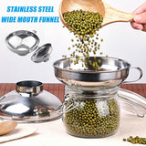 2x Stainless Steel Funnel Hopper Filter Wide Mouth Canning Kitchen