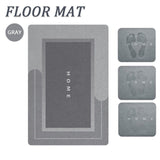 Super Absorbent Floor Mat Soft Quick-Drying Non-Slip Rectangle Grey 50x80cm