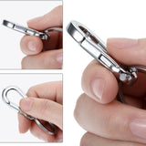 3x Stainless Steel Clasp Clips Hook Alloy Keychain Split Key Ring Durable