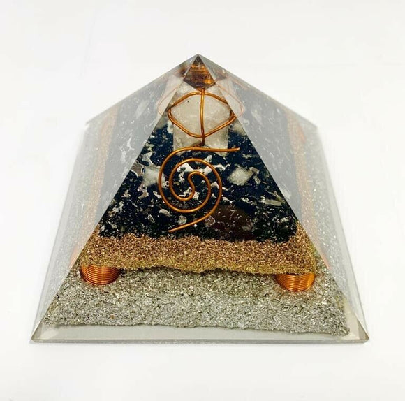 Black Tourmaline Crystal Merkaba Orgonite Orgone Pyramid EMF Protection Energy