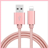 Braided USB Charger Phone Cable Cord iPhone 14 13 12 11 Pro Max XR iPad- Pink 1M