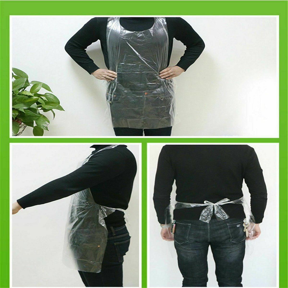 100 Pieces Plastic Disposable Apron – Acos eCommerce Group