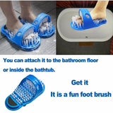 1Pc Foot Scrubber Massager Shower Feet Cleaner Exfoliating Bath Wash Slipper Brush - Blue