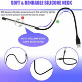 Flexible Touch Switch USB 10 LED Light Lamp for Keyboard Reading Notebook Silver