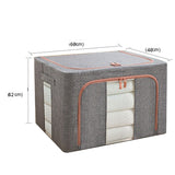 Clothes Storage Box Organizer Oxford Cloth Bed Sheet Foldable - Grey 100L