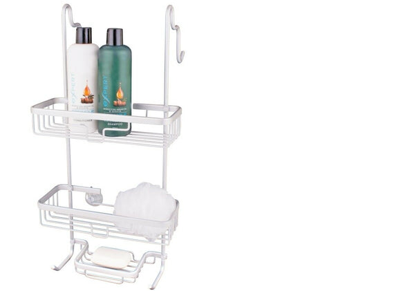 Aluminum Shower Over The Door Bathroom Rack Shelf Tier Storage