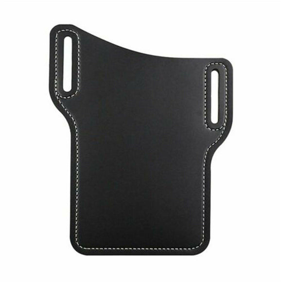 Men's Belt Clip Loop Holster Waist Bag Leather Pouch Cover Case For Mobile Black