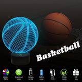 3D Acrylic LED Basketball Night Light 16 Colors Lighting Table Bedside Lamp