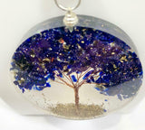 Blue Sandstone Tree of Life Orgonite Orgone Crystal Pendant Energy Healing EMF