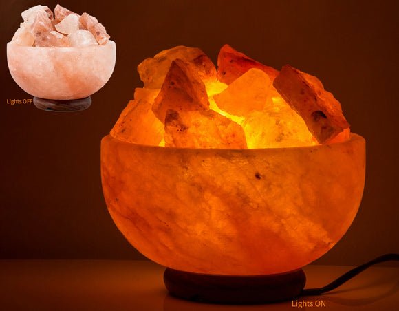 Himalayan Crystal Salt Lamp Firebowl Fire Bowl Natural Crystal Chunk Rock 4-5kg