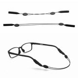 Adjustable Silicone Glasses Cord Wire Lanyard Strap Sunglasses Holder Black