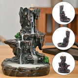 Ceramic Backflow Waterfall Smoke Incense Burner Censer Holder Gifts 100 Cones