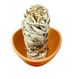 Clay Smudge Large Bowl White Sage Palo Santo Spiritual Incense Holder Chakra