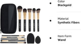 10 Pcs Makeup Brushes Travel Professional Makeup Brushes Set with Case Blackgold