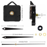 2x Silent Clock Mechanism DIY Quartz Movement Wall Motor Long Spindle Repair Kit
