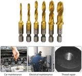 6x HSS Hex Shank Tap Drill Bits Metric Thread Screw Compound Tapping Set Tool
