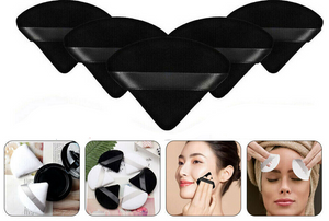 5x Mini Triangle Make Up Tool Cosmetic Puff MakeUp Cotton Sponge Powder - Black